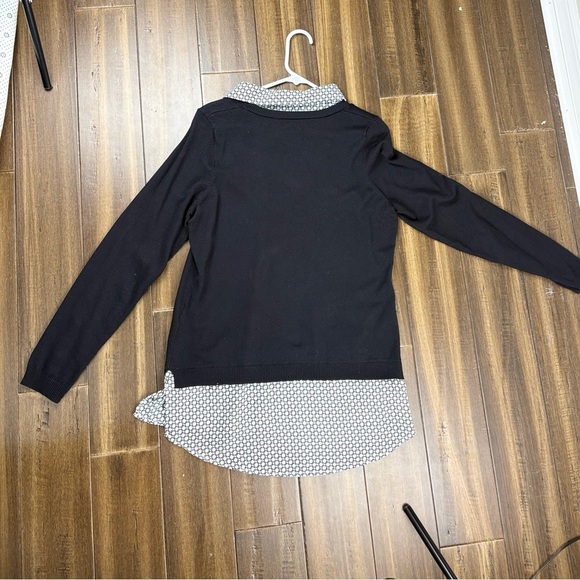 Adrianna Papell Sweater Top Layered Twofer Polka Dot Blouse Y2K - Picture 7 of 11